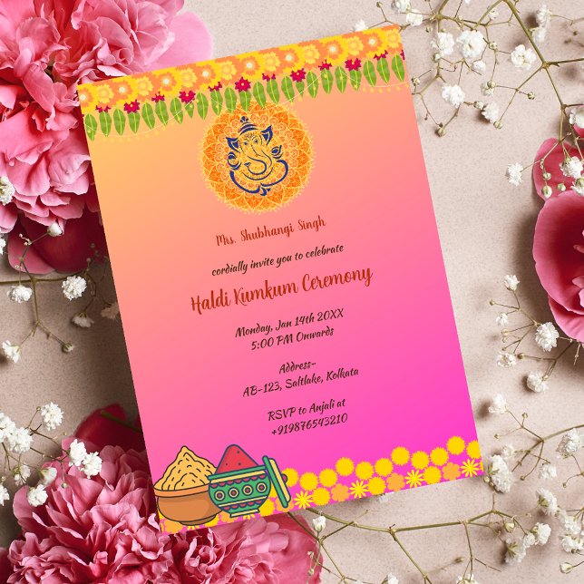 Invitation Cérémonie de Haldi Kumkum (Créateur téléchargé)