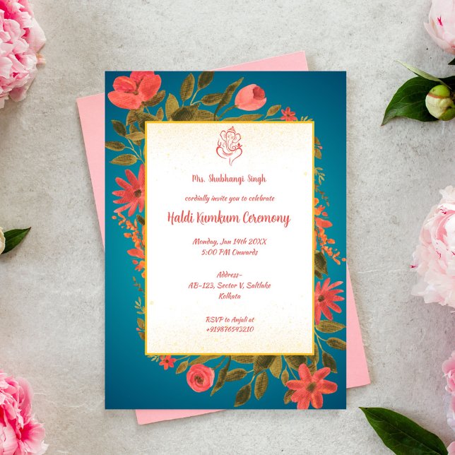 Invitation Cérémonie de Haldi Kumkum (Créateur téléchargé)