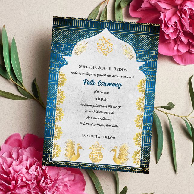 Invitation Cérémonie de Janeu du Thread Saint Hindu Poite Upa (Créateur téléchargé)