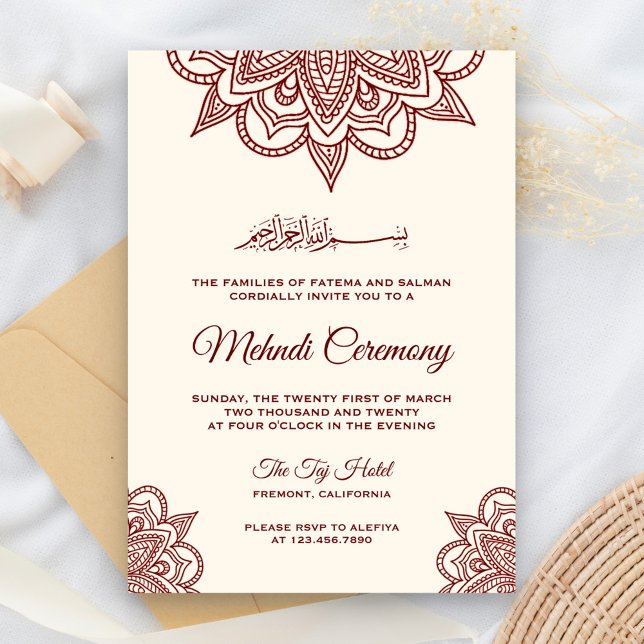 Invitation Cérémonie de la crème et de la Bourgogne musulmane (Créateur téléchargé)