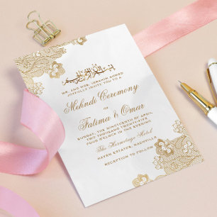 Invitation Cérémonie de la dentelle d'or islamique