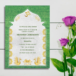 Invitation Cérémonie de la mariée indienne Mehndi Conception 