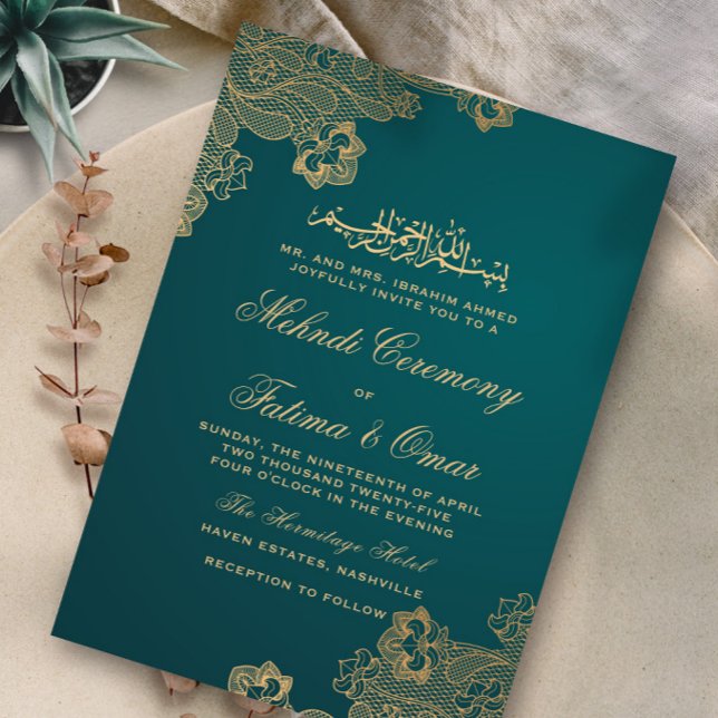 Invitation Cérémonie de la médaille islamique islamique verte (Créateur téléchargé)