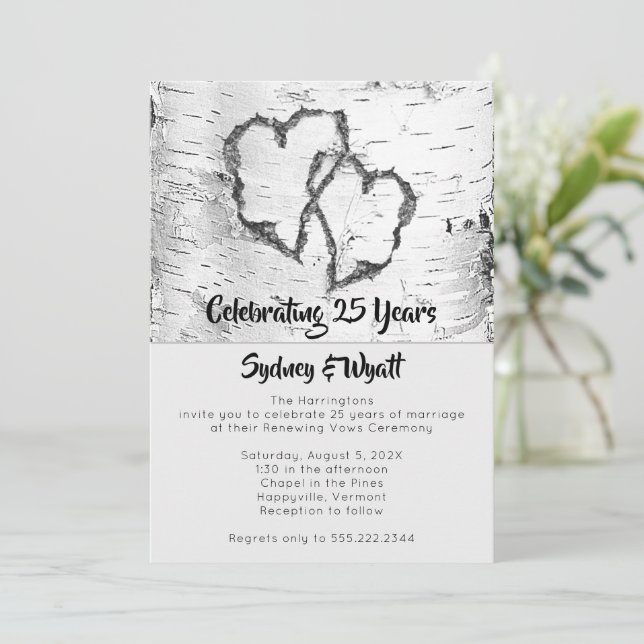 Invitation Cérémonie de l'anniversaire de mariage des Coeurs  (Debout devant)