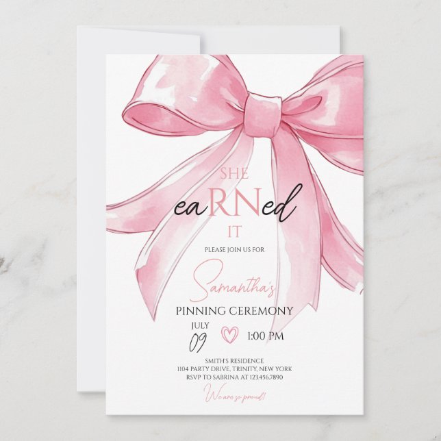 Invitation Cérémonie de l'infirmière Pinning (Devant)
