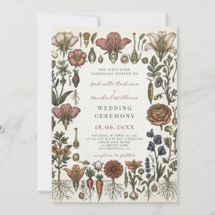 Invitation Cérémonie de mariage au jardin botanique vintage v