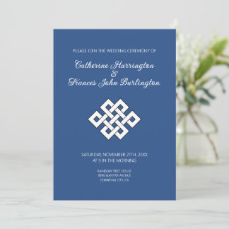 Invitation Cérémonie de mariage bouddhiste Nœud sans fin du b
