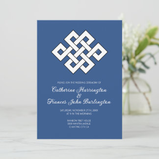 Invitation Cérémonie de mariage bouddhiste Nœud sans fin du b