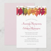 Cérémonie de Mariage de la feuille d'automne color