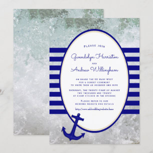 Invitation Cérémonie de Mariage Nautical Cruise Ship Invitati