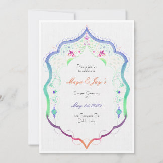 Invitation Cérémonie de Mariage Sangeet Indian Sikh Invitatio