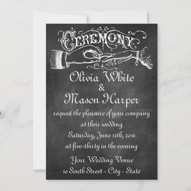 Invitation Cérémonie de noces vintage (Devant)