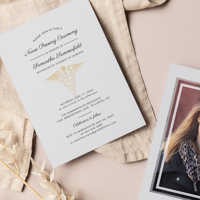 Invitation Cérémonie de remise des diplômes de 2025 (Nurse Pinning Ceremony Photo Graduation Invitation)