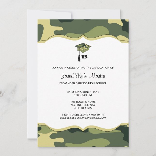 Invitation Cérémonie de remise des diplômes de Camo Vert ou I (Devant)