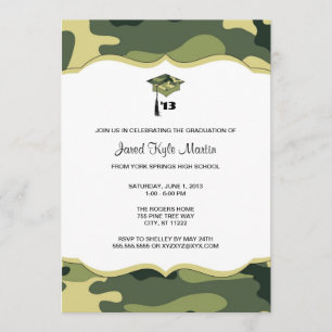 Invitation Cérémonie de remise des diplômes de Camo Vert ou I