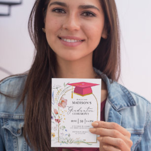 Invitation Cérémonie de remise des diplômes Fleurs sauvages P
