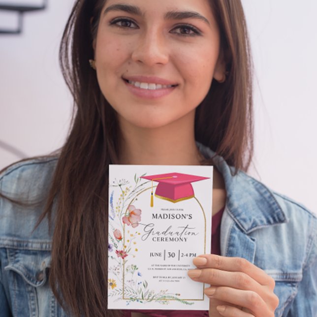 Invitation Cérémonie de remise des diplômes Fleurs sauvages P (Créateur téléchargé)