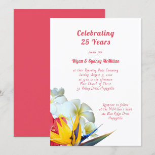 Invitation Cérémonie de Vœux d'Anniversaire aux Fleurs Hawaïe