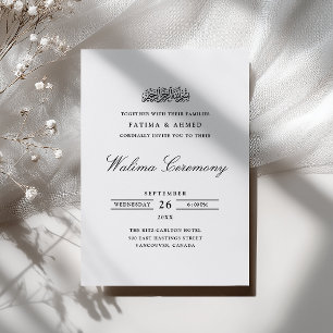 Invitation Cérémonie de Walima avec un script noir formel min