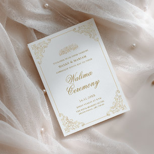 Invitation Cérémonie de Walima dans un style baroque vintage