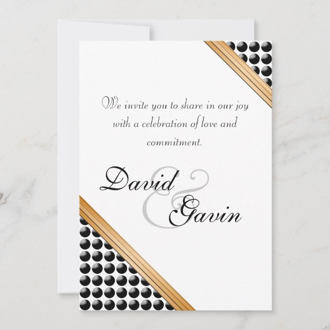 Invitation Cérémonie d'engagement de plaisir pointillée par (Devant)