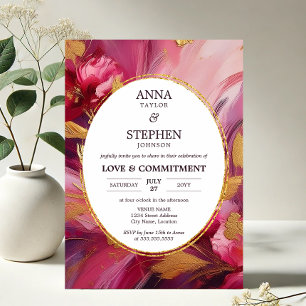 Invitation Cérémonie d'engagement d'élégance Fuchsia contempo
