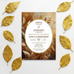 Invitation Cérémonie d'engagement d'élégance or contemporaine