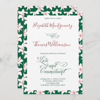 Invitation Cérémonie d'engagement floral Emerald Green
