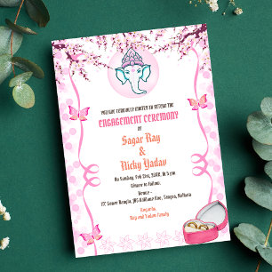 Invitation Cérémonie d'engagement hindou indien
