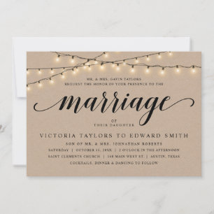 Invitation Cérémonie des Mariages de l'église, Hébergement de