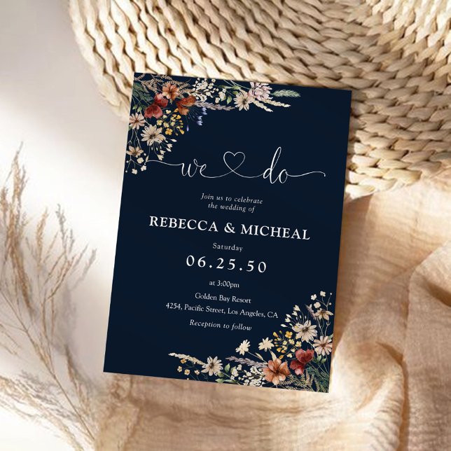 Invitation Cérémonie des Mariages Fleurs sauvages de la Marin (Créateur téléchargé)