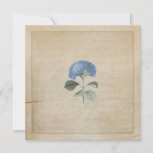 Invitation Cérémonie des Mariages Vintages Blue Hydrangea sur