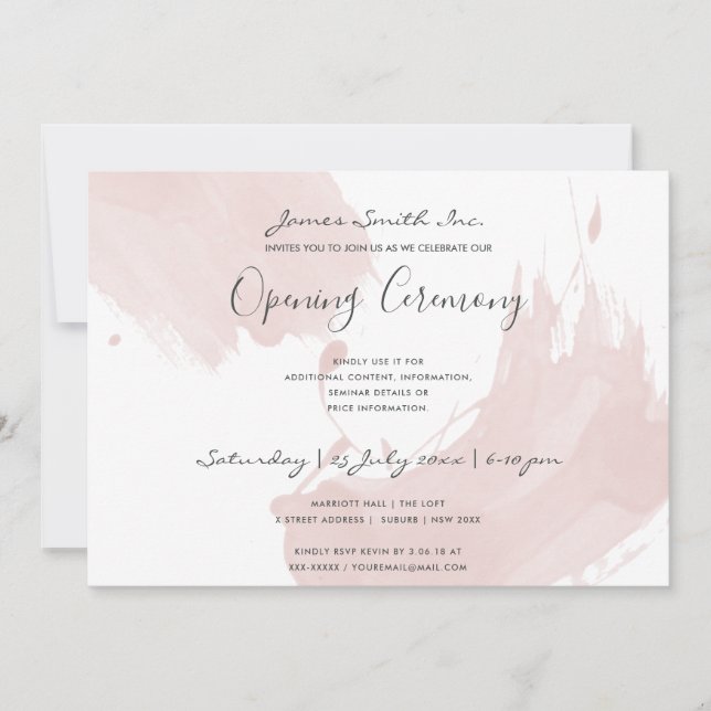 INVITATION CÉRÉMONIE D'OUVERTURE COUP DE PINCETTE A L'AQUAREL (Devant)