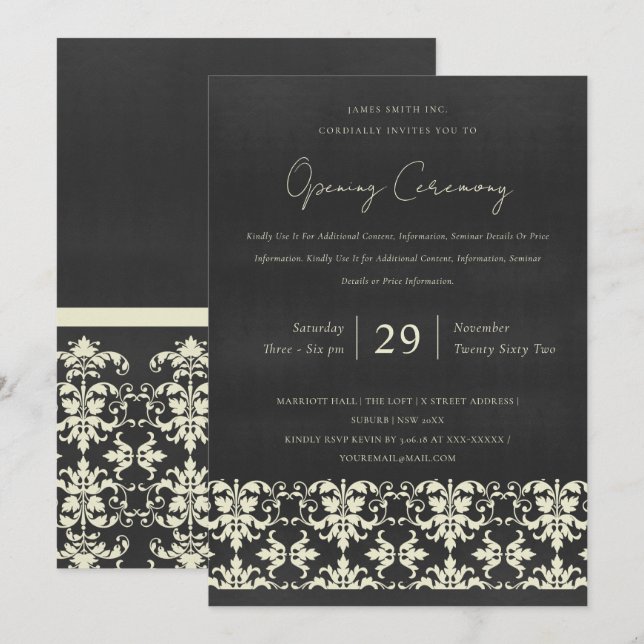 INVITATION CÉRÉMONIE D'OUVERTURE DE GRAND CLASSIQUE BLACK WHI (Devant / Derrière)