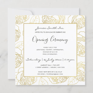 INVITATION CÉRÉMONIE D'OUVERTURE GRANDIOSE LUXE OR NAVY ROSE 
