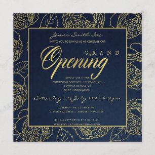 INVITATION CÉRÉMONIE D'OUVERTURE GRANDIOSE LUXE OR NAVY ROSE 