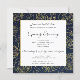 INVITATION CÉRÉMONIE D'OUVERTURE GRANDIOSE LUXE OR NAVY ROSE 