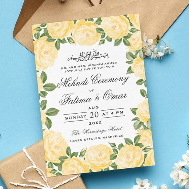 Invitation Cérémonie du henné islamique de henné Mehndi (Créateur téléchargé)