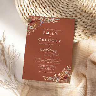 Invitation Cérémonie du Mariage Fleur sauvage minuscule de Te