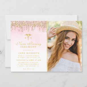 Invitation cérémonie élégante d'épingle d'infirmière de parti