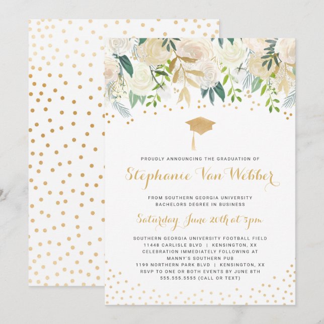 Invitation Cérémonie et partie de confettis (Devant / Derrière)