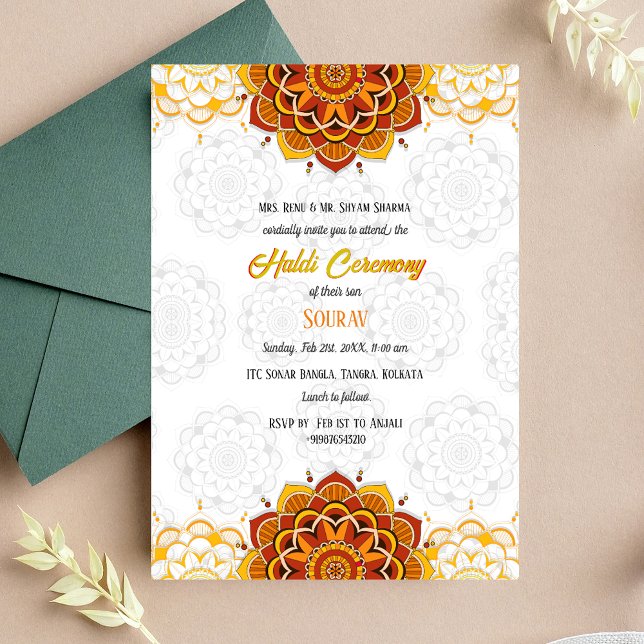 Invitation Cérémonie Haldi du marié indien (Créateur téléchargé)
