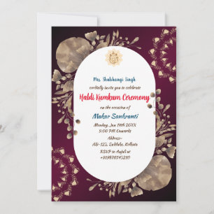 Invitation Cérémonie Haldi Kumkum