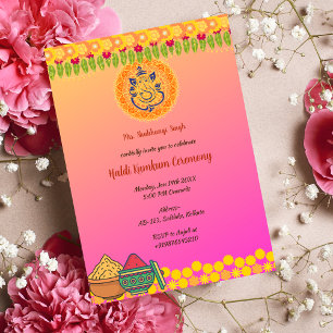 Invitation Cérémonie Haldi Kumkum
