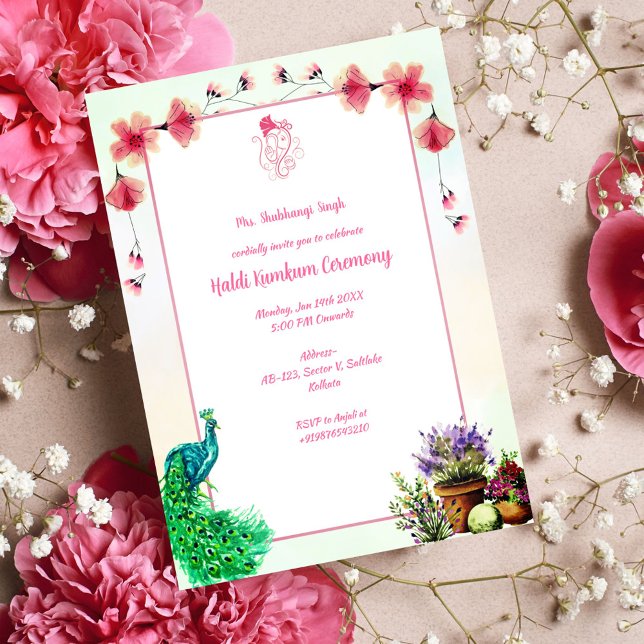 Invitation Cérémonie Haldi Kumkum (Créateur téléchargé)