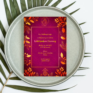 Invitation Cérémonie Haldi Kumkum