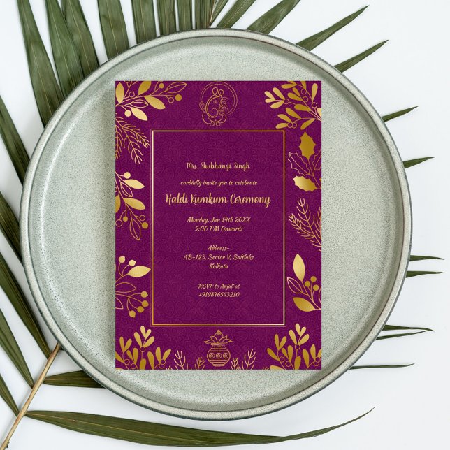 Invitation Cérémonie Haldi Kumkum (Créateur téléchargé)