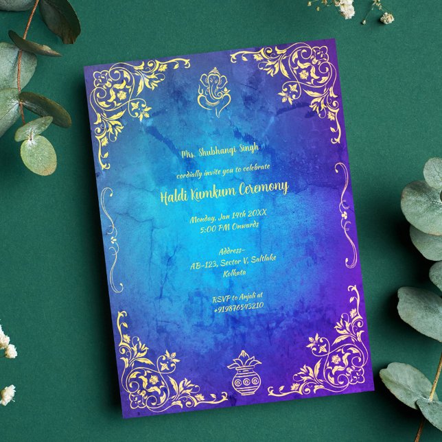 Invitation Cérémonie Haldi Kumkum (Créateur téléchargé)