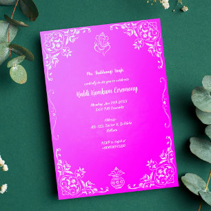 Invitation Cérémonie Haldi Kumkum