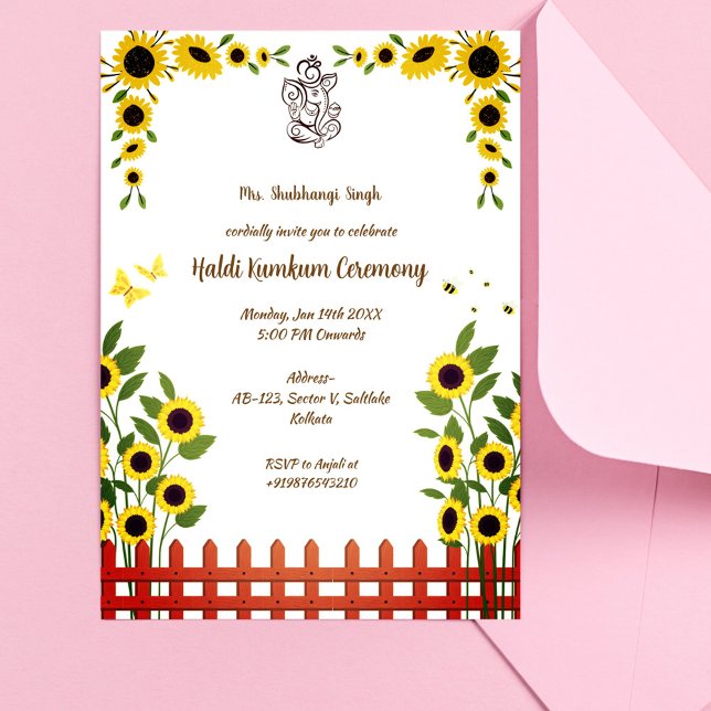 Invitation Cérémonie Haldi Kumkum (Créateur téléchargé)